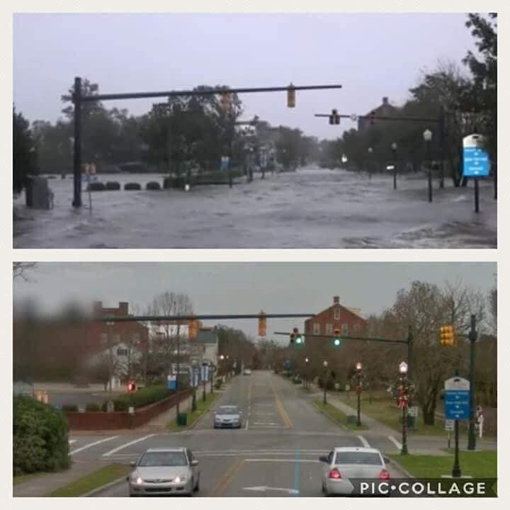 New Bern before n after Hurricane Pic